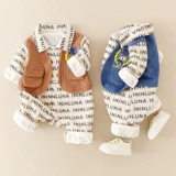 Детское осеннее термобелье для новорожденных, осенний комплект подходит для мужчин и женщин для девочек, боди для выхода на улицу, в западном стиле