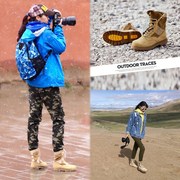 18 giày đi bộ của phụ nữ du lịch xuyên quốc gia giày đi bộ đường dài sa mạc khởi động ngoài trời của phụ nữ khởi động mặc kháng không trượt không thấm nước bốt cao