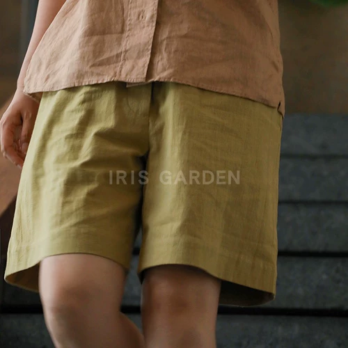 Iris Garden Дикий высококачественный четырехцветный конопляный брюки (те же модели мужчин) Ленивые штаны-K181