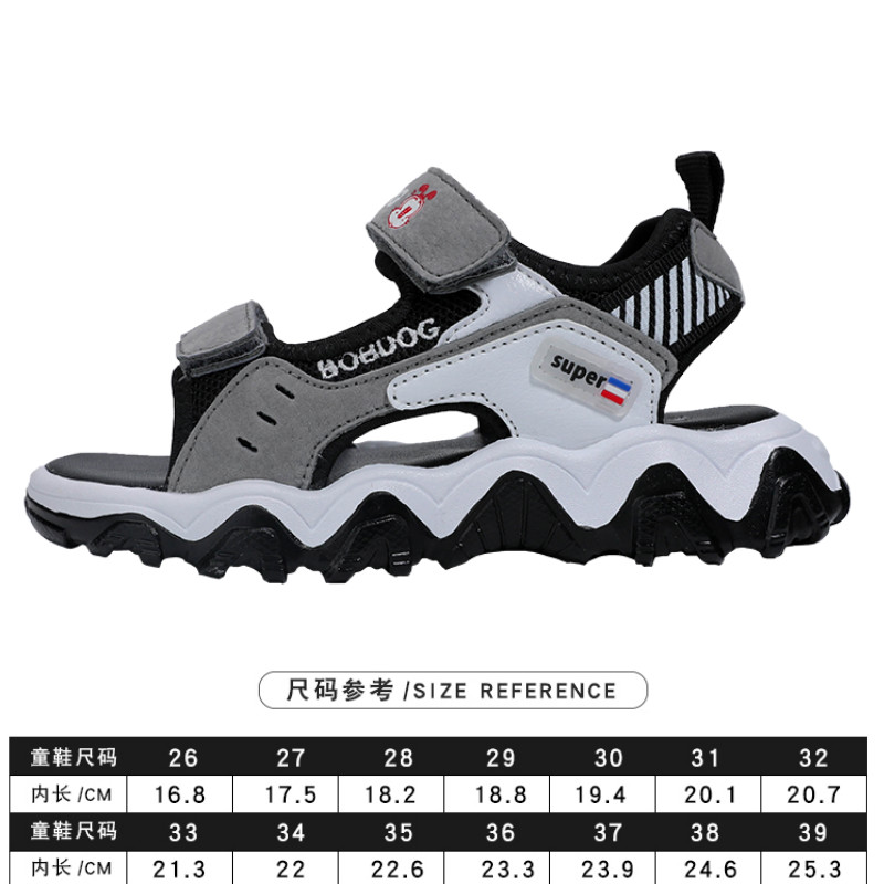 Grey Black 5028Bobdog Boy Sandals 2021 summer new pattern Zhongda Tong Non slip soft sole boy Treasure shoes Children's Shoes tide