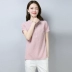 Áo thun cotton ngắn tay và cotton nữ 2019 hè mới che bụng giảm béo size lớn áo thun cotton ngoại quốc - Áo phông áo phông rộng Áo phông