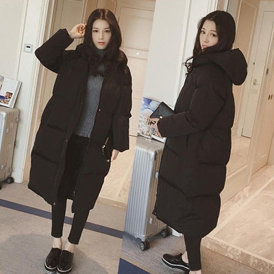 Bông 袄 nữ 2018 sinh viên Hàn Quốc mới trong phần dài trên đầu gối xuống bông pad áo khoác mùa đông triều ins bánh mì dịch vụ