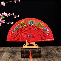 Двусторонний складной круглый веер, ципао, танцующий красный чай улун Да Хун Пао, манекен головы, китайский стиль