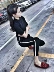 Xã hội nữ tinh thần thiết lập nhanh tay cô gái đỏ chị dễ thương Qi Hua g cùng một đoạn Hàn Quốc phiên bản của xu hướng của quần chân quần lửng nữ Khởi động cắt