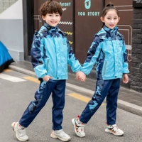 Trẻ em mặc 2019 áo khoác trẻ em mới ngoài trời Quần áo ngoài trời ba trong một có thể tháo rời đồng phục trường tiểu học ba mảnh - Quần áo ngoài trời cho trẻ em áo khoác ngoài có mũ bé trai