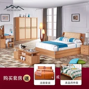 1.5 1.8 m giường đôi tủ quần áo bàn trang điểm bộ tấm loại dành cho người lớn nội thất phòng ngủ bộ sáu bộ
