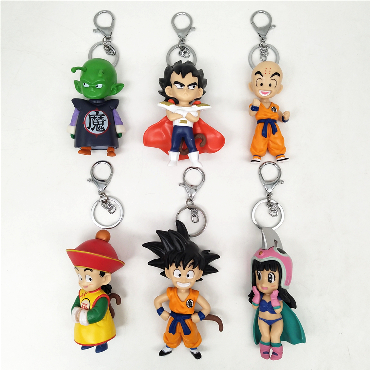 6 Q Keyringsfree shipping Dragon Ball DRAGONBALL Super giant large pvc  Buu  vehicle Ornaments Cat paste Z The devil Toys gift