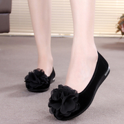 Cũ Bắc Kinh giày vải giày của phụ nữ phẳng mềm dưới màu đen giày phẳng với giày thấp giày giày làm việc giày khiêu vũ giày mẹ