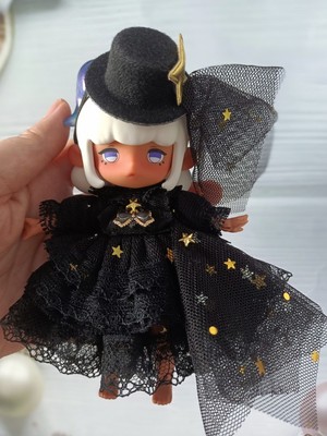 taobao agent Spot free shipping Penny's treasure box OB11 bjd12 points doll clothes black dress molly bjd