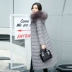 2018 mới mùa đông quần áo dày phần dài trên đầu gối Hàn Quốc phiên bản của tự trồng bông áo khoác nữ lớn cổ áo lông thú xuống bông coat jacket bông áo khoác áo khoác kaki lót lông nữ có mũ Bông