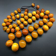 Украшения на шею 特别老的天然无优化波罗的海老蜜蜡项链 长111cm 重达238克！！