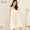 Top 呱呱 thương hiệu hàng đầu ngắn tay cửa hàng váy ngủ nữ cotton mùa hè dễ thương 100% cotton có thể mặc đồ ngủ sọc rộng - Đêm đầm