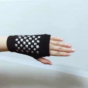 New không chính thống đinh tán điều khiển ngón fingerless găng tay ngắn ngoài trời knit cotton găng tay màu đen thủy thủ khiêu vũ