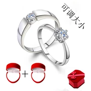Nhật bản và Hàn Quốc cưới một carat nhẫn cưới nam giới và phụ nữ vài vòng một cặp nhẫn cưới mô phỏng mở vòng điều chỉnh