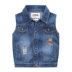 Quần áo trẻ em nam denim quần áo vest 2019 mùa xuân và mùa thu trẻ em vest lỗ lỗ cardigan bé trai vest vest - Áo ghi lê Áo ghi lê