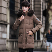 Mùa thu và mùa đông nam dài xuống áo khoác bông ấm đệm áo Hàn Quốc phiên bản của áo khoác vài bông áo khoác có thể cất cánh mũ