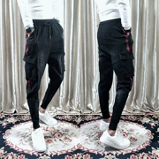 Chàng trai tinh thần mới treo quần harem chùm ba chiều túi quần nhiều túi phiên bản Hàn Quốc của quần nam lỏng