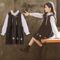 Trang phục trẻ em nữ 2018 phiên bản mới dành cho nữ Hàn Quốc của trẻ em lớn áo dài tay váy gió mùa xuân và váy mùa thu cho trẻ em chân váy ngắn bé gái