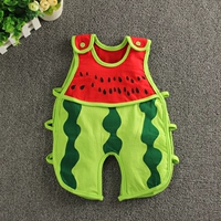 Bé bib mỏng bé onesies không tay mùa hè mở tập tin 哈 quần áo đồ ngủ bộ đồ liền quần hình thú bé trai