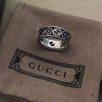 Gucci, кольцо подходит для мужчин и женщин для влюбленных, в цветочек, серебро 925 пробы
