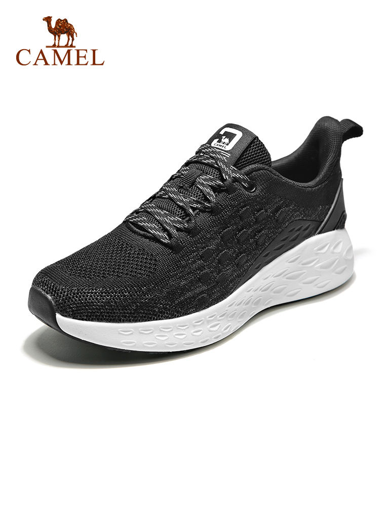 A93318687, New Black / White, Women'scamel Men's Shoes gym shoes elastic force comfortable ventilation Versatile Casual shoes light shock absorption Ultra light Mesh surface run shoes