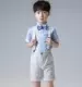 Đẹp trai ăn mặc mùa hè bộ đồ nhỏ phù hợp với cậu bé dẫn chương trình catwalk Trang phục trẻ em của Anh váy hoa cô gái thời trang trẻ em nam