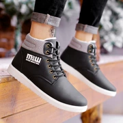 Giày nam mùa đông 2018 mới ấm tuyết cộng với giày nhung cotton dày Hàn Quốc xu hướng bình thường ủng chống nước chống trượt