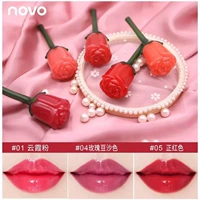 NOVO tinh dầu hoa hồng chăm sóc hình dạng cánh hoa mờ môi son dưỡng ẩm - Son bóng / Liquid Rouge 	son bóng 3ce glass gloss review	