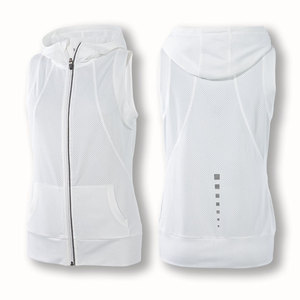 Crivit thương hiệu nữ mùa xuân và mùa thu thể thao chạy giản dị trùm đầu phần mỏng vest thể thao kích thước lớn lỏng vest