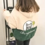 Quần áo cotton nữ ngắn ngày đông 2019 phiên bản mới Hàn Quốc in bánh mì áo khoác cotton rộng rãi áo khoác cotton dày - Bông áo khoác béo