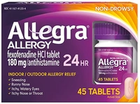 Allegra 24 Hour Allergy Relief, 45 ct, Long-Lasting Fast-Act