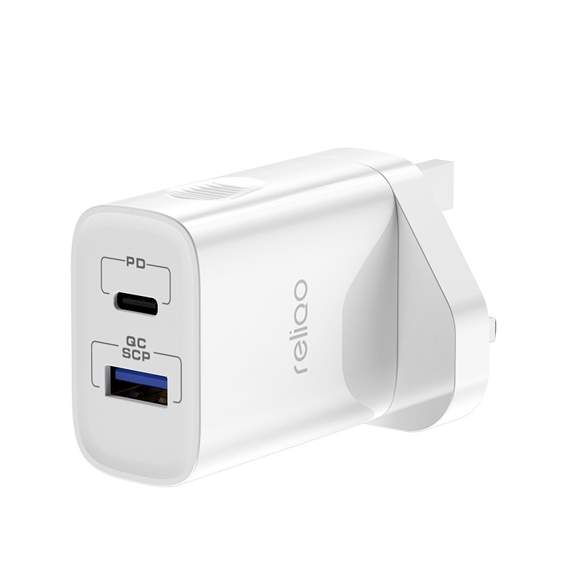 18W White ReliqoBritish rules PD Charger 20W Double port charge 18W head 1A1C apply Apple X / 12promax11 Android QC3.0