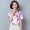 Lụa ngắn tay T-Shirt nữ tằm quần áo lụa mẹ mùa hè ăn mặc thời trang sọc áo 2018 mới kích thước lớn