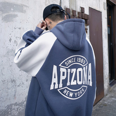 Spring and autumn fashion brand plush loose letter printing trend ins hip hop couple lazy style hooded sweater man