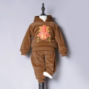 Quần áo trẻ em bé trai và bé gái cộng với bộ đồ nhung dày dành cho trẻ em nhung hai mảnh dịch vụ năm bé T530 T538