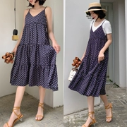Mùa hè 2019 mới rộng mỏng mỏng kích thước lớn của phụ nữ micro béo mm Hàn Quốc váy một chiếc váy từ váy qua đầu gối - A-Line Váy