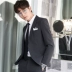 Bộ đồ vest giản dị phù hợp với nam hai mảnh phù hợp với phiên bản Hàn Quốc của chiếc váy mỏng chú rể váy cưới Anh nhỏ chuyên nghiệp - Suit phù hợp Suit phù hợp