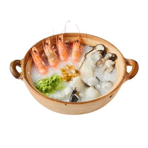 Каша с креветками, устрицами и морепродуктами【Свежая кухня, горячая еда】