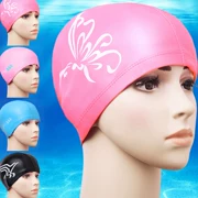 Mũ bơi cận thị Lady không thấm nước dành cho người lớn PU Mũ bơi kính Mái tóc dài chống sương mù Đồ bơi - Mũ bơi