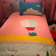 Phim hoạt hình cô gái cotton twill thêu bốn mảnh trẻ em phòng trẻ em khăn trải giường đôi giường đơn quilt bộ đồ giường