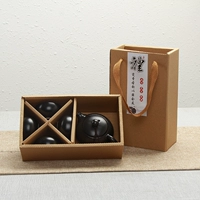 Чай набор горшка из 4 чашек черного (картонная упаковка)