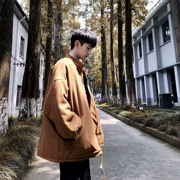 Văn học nam nữ mua sắm áo khoác đôi nam len phiên bản Hàn Quốc của xu hướng áo gió mùa đông áo khoác nam giản dị