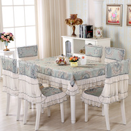 Khăn trải bàn nông thôn hình chữ nhật bảng ghế vải đệm ghế bìa vải set ren ghế đặt bàn cà phê ghế ăn tập Châu Âu