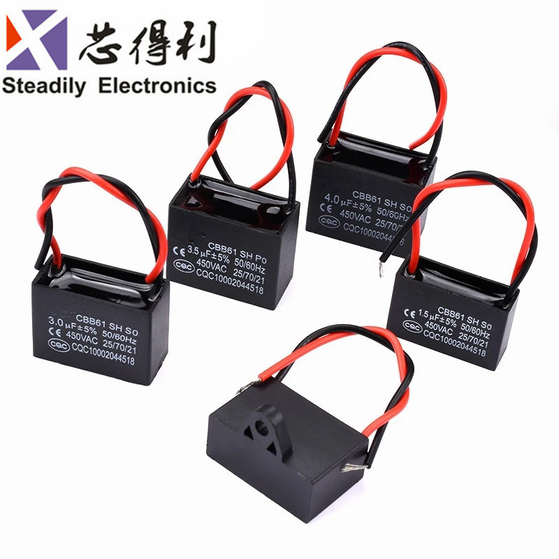 tụ nichicon Tụ khởi động quạt CBB61 1.2/1.5/1.8/2/2.5/3/4/5/6/7UF quạt trần phạm vi hút mùi 450V các loại tụ điện siêu tụ điện 3000f
