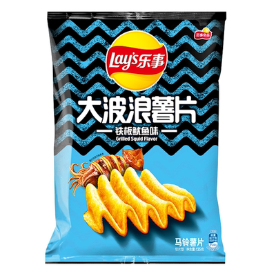Чипсы Lay's Big Wave картофельные со вкусом шипящего кальмара 135г/упак.