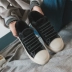 Giày cotton nữ mùa đông cộng với nhung hoang dã Sinh viên Hàn Quốc Velcro hai đôi giày cotton 2018 mới dày giày vải ấm Plimsolls