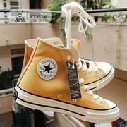 Converse 1970s cổ điển tiêu chuẩn Samsung giày nam và nữ vải vàng cao 162054c vàng thấp 162063c - Plimsolls