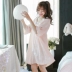 Phiên bản Hàn Quốc của bộ váy ngủ công chúa ngọt ngào và đáng yêu tươi mát mùa hè nữ bộ đồ cotton mỏng tay ngắn cotton phục vụ nhà sinh viên - Đêm đầm Đêm đầm