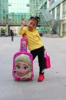 Túi đi học của trẻ em ba vòng của học sinh mẫu giáo ba lô du lịch vali túi bút ba mảnh kéo rod balo cho bé gái tiểu học