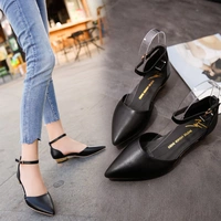 2018 mùa hè Châu Âu và Hoa Kỳ thấp để giúp dép của phụ nữ từ khóa với lớn đông chỉ nông miệng giày thấp của phụ nữ dày với giày gót thấp giày givenchy